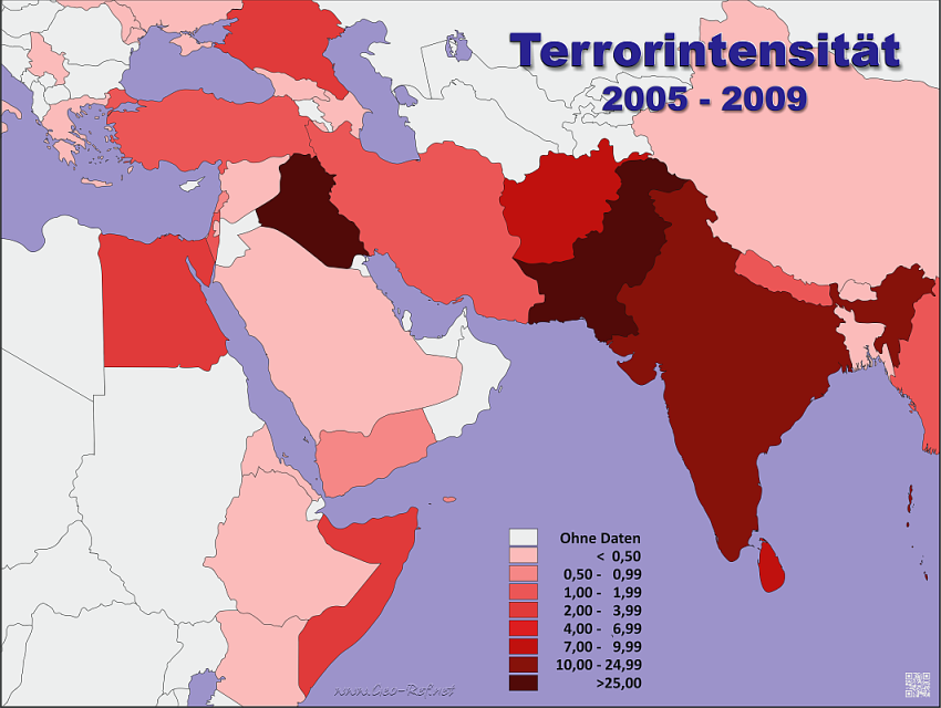 Intensidad de terror 2005 - 2009