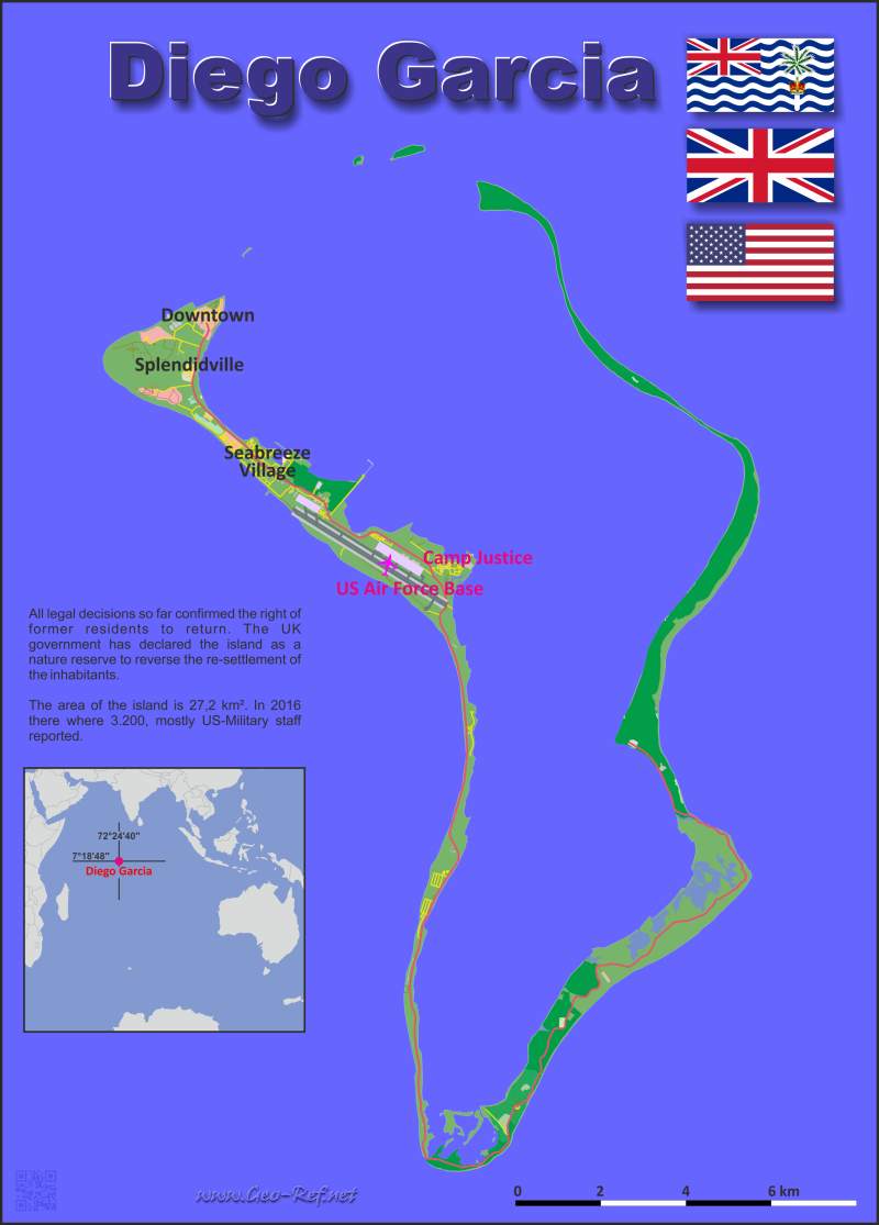 Map Diego Garcia - Administrative division - Population density 2016
