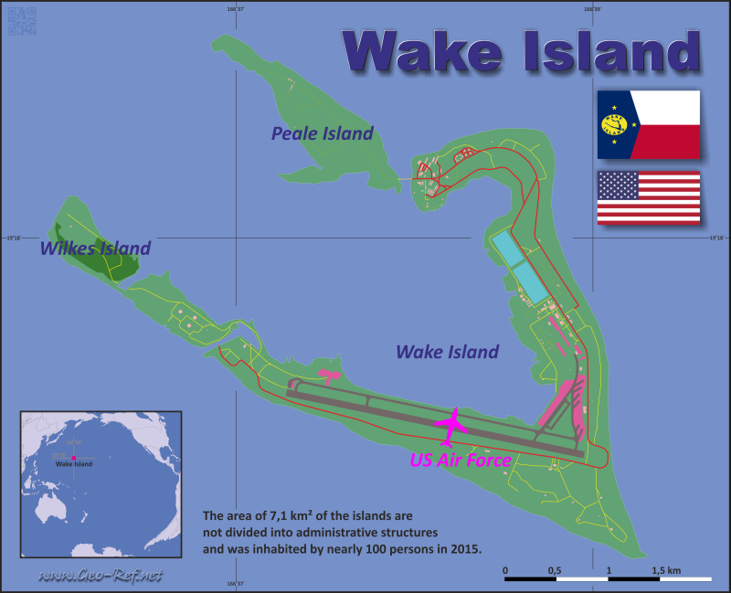 Map Wake Island - Administrative division - Population density 2017