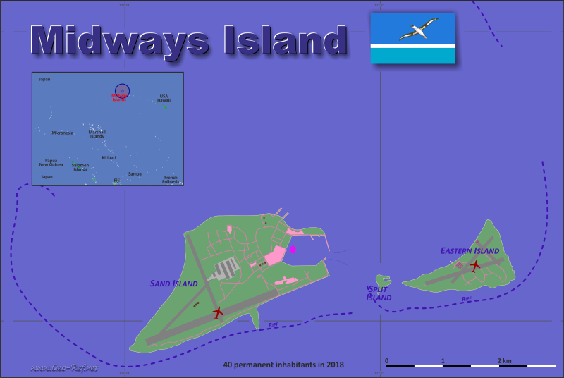 Karte Midwayinseln - Verwaltungsstruktur - Bevölkerungsdichte 2019