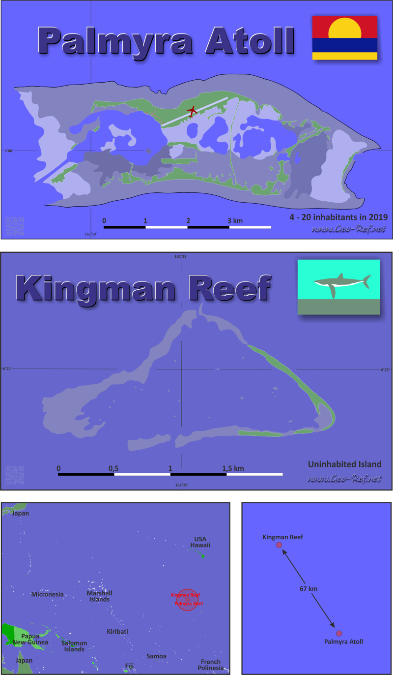Mapa Arrecife Kingman División administrativa - Densidad de población 2019